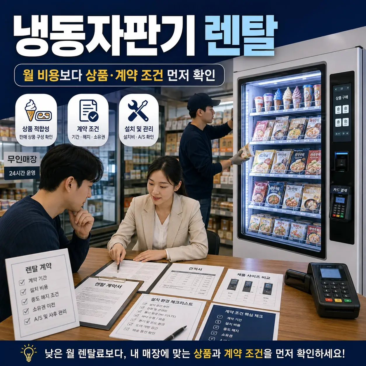 냉동자판기 렌탈 전 확인할 상품·설치·계약 조건 대표 이미지